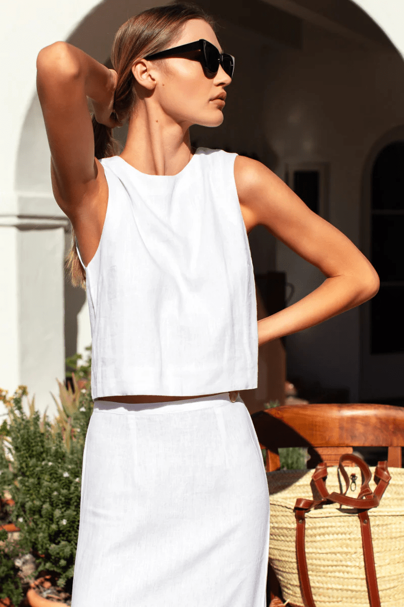 Shirts & Tops - Emerson Fry - Studio Boxy Top in Ivory Linen - Archery Close