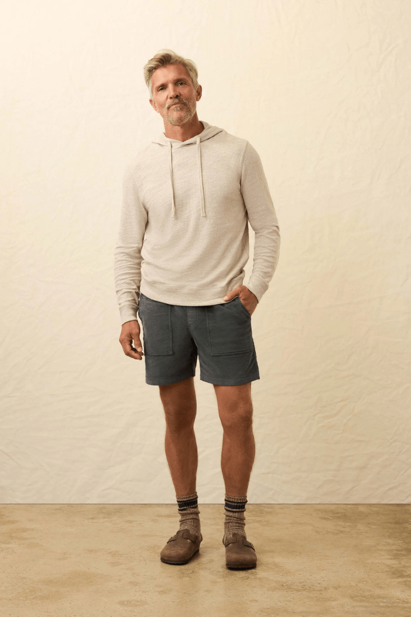 Sweatshirts - Faherty Brand - Sunwashed Midweight Organic Hoodie - Oat Plains Heather - Archery Close