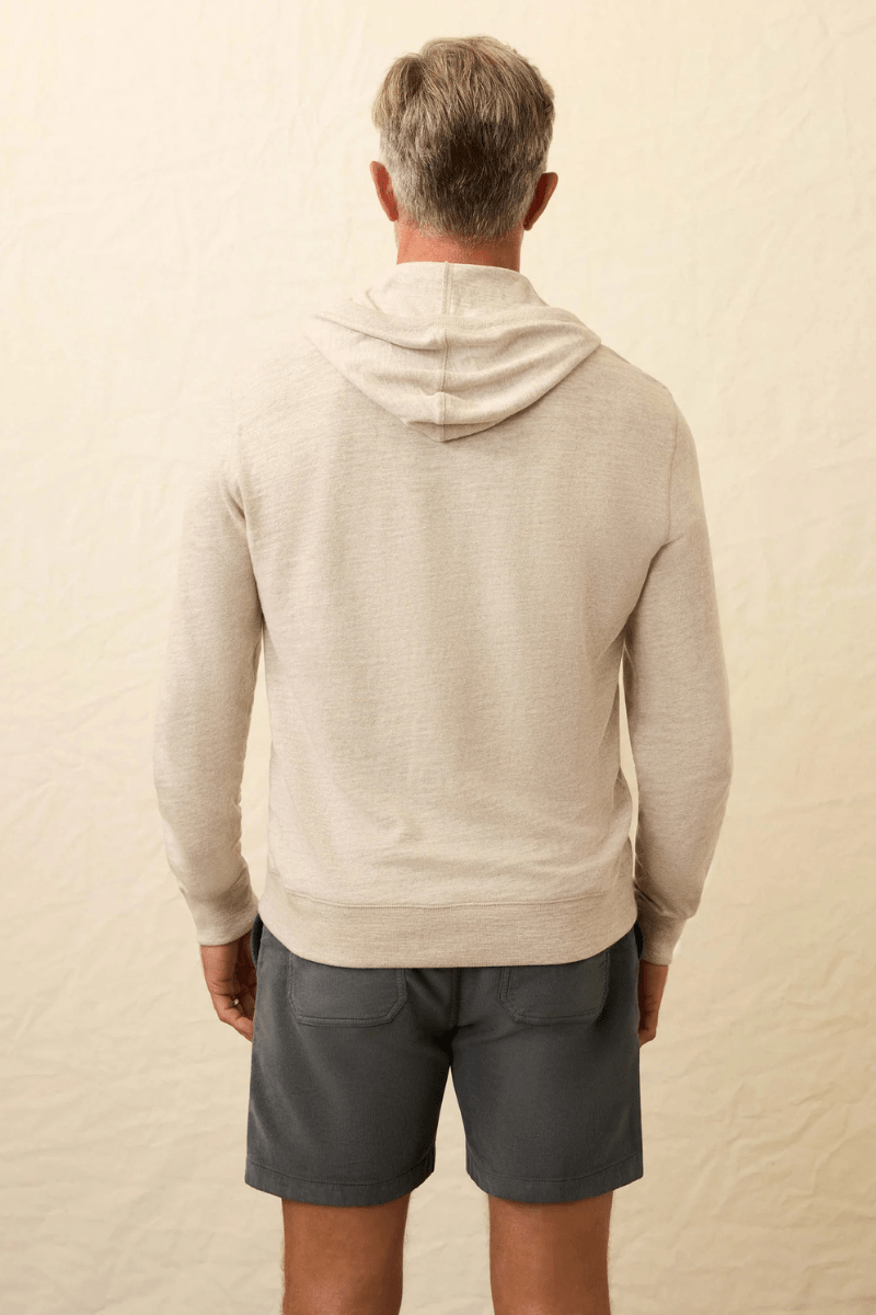 Sweatshirts - Faherty Brand - Sunwashed Midweight Organic Hoodie - Oat Plains Heather - Archery Close