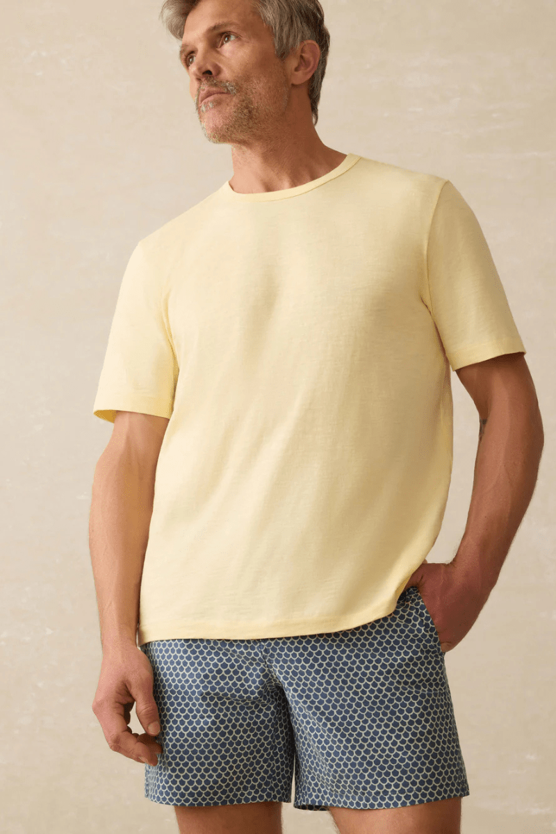 T-Shirt - Faherty Brand - Sunwashed Pocket Tee in Isle Sun - Archery Close