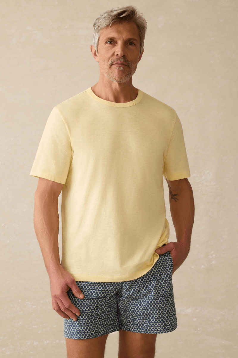 T-Shirt - Faherty Brand - Sunwashed Pocket Tee in Isle Sun - Archery Close