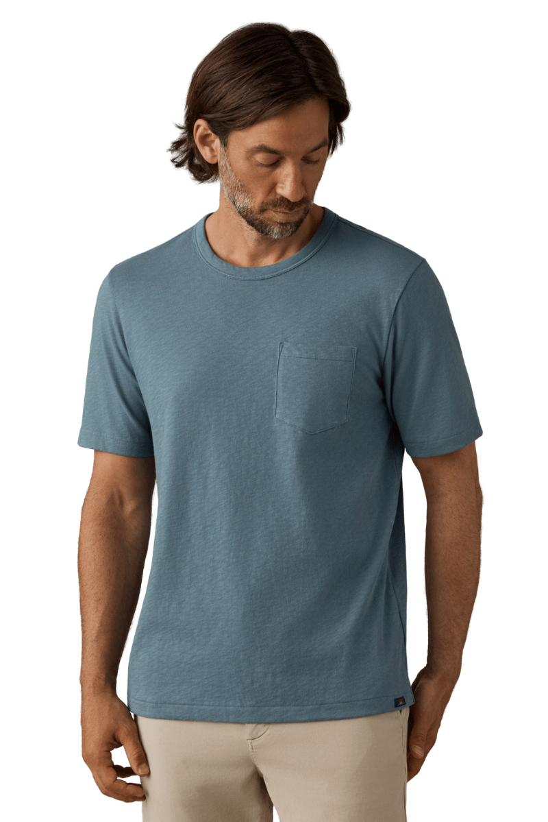 T-Shirt - Faherty Brand - Sunwashed Regenerative Pocket Tee - Archery Close