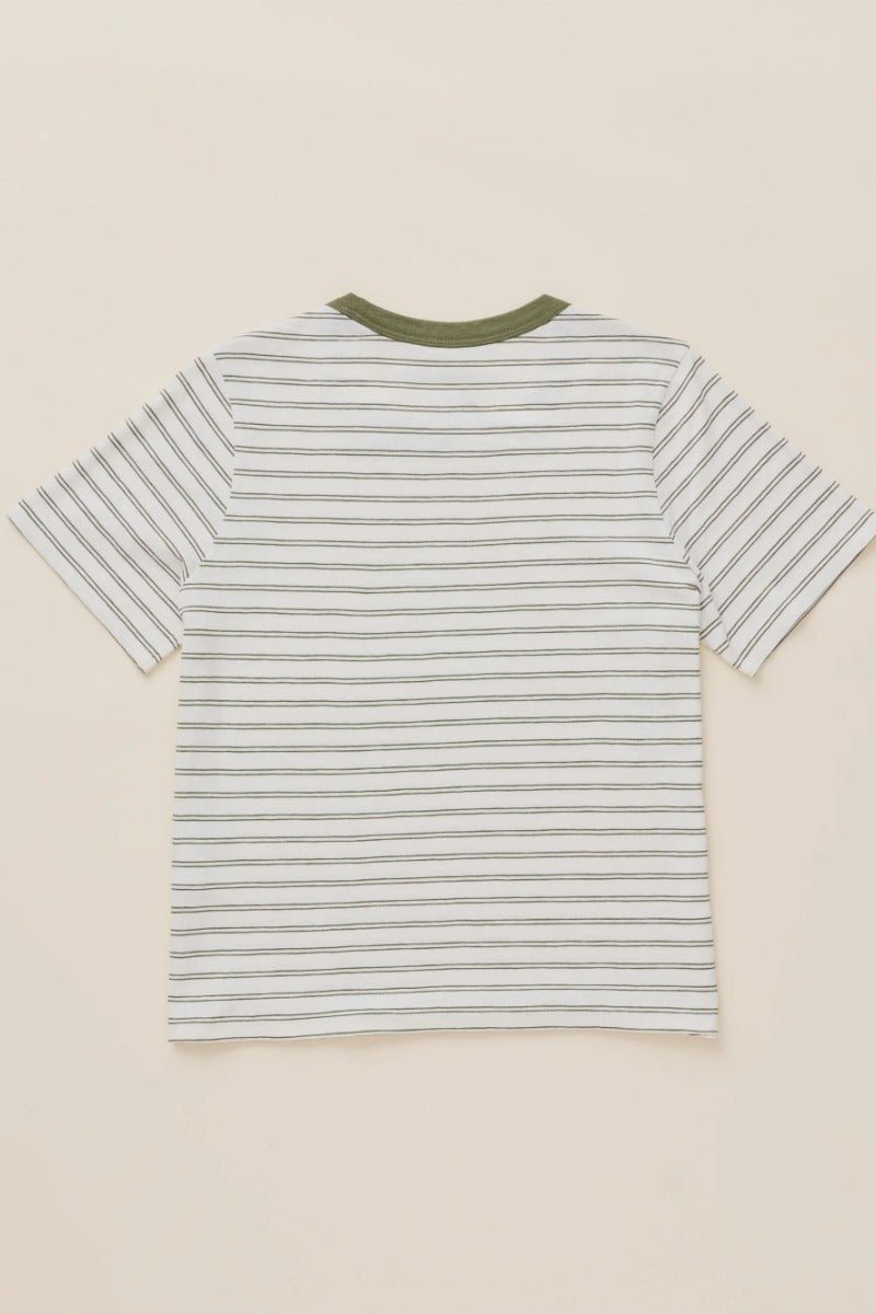 Faherty Brand Sunwashed Regenerative Tee - Four Leaf Clover Mini Stripe