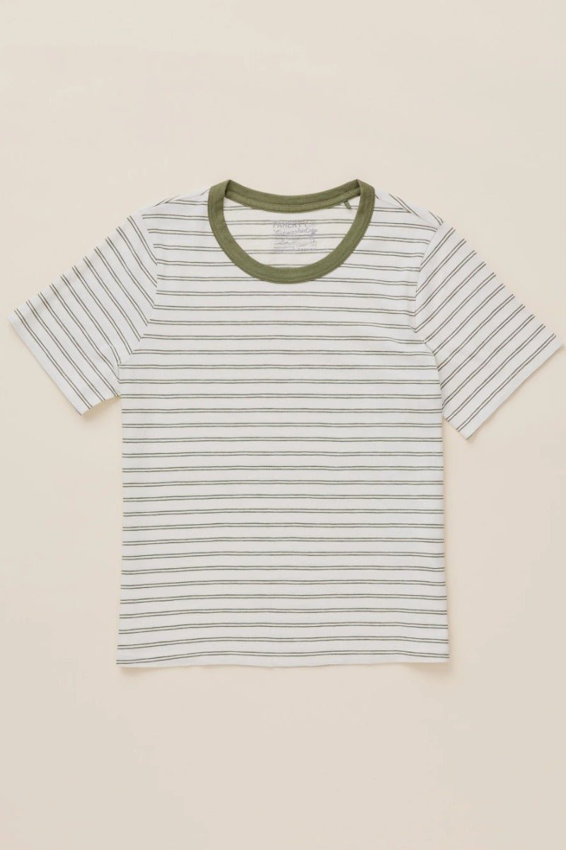 Faherty Brand Sunwashed Regenerative Tee - Four Leaf Clover Mini Stripe