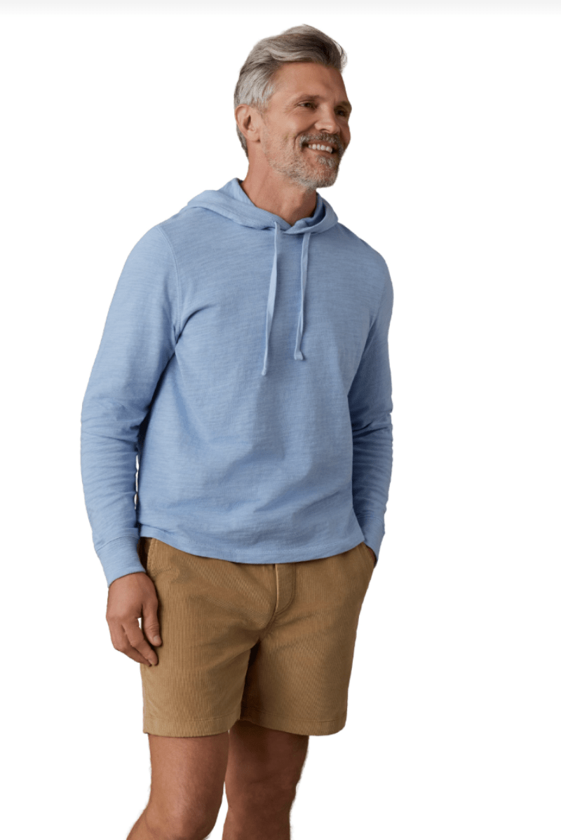 Sweatshirts - Faherty Brand - Sunwashed Slub Hoodie - Blue Isle - Archery Close