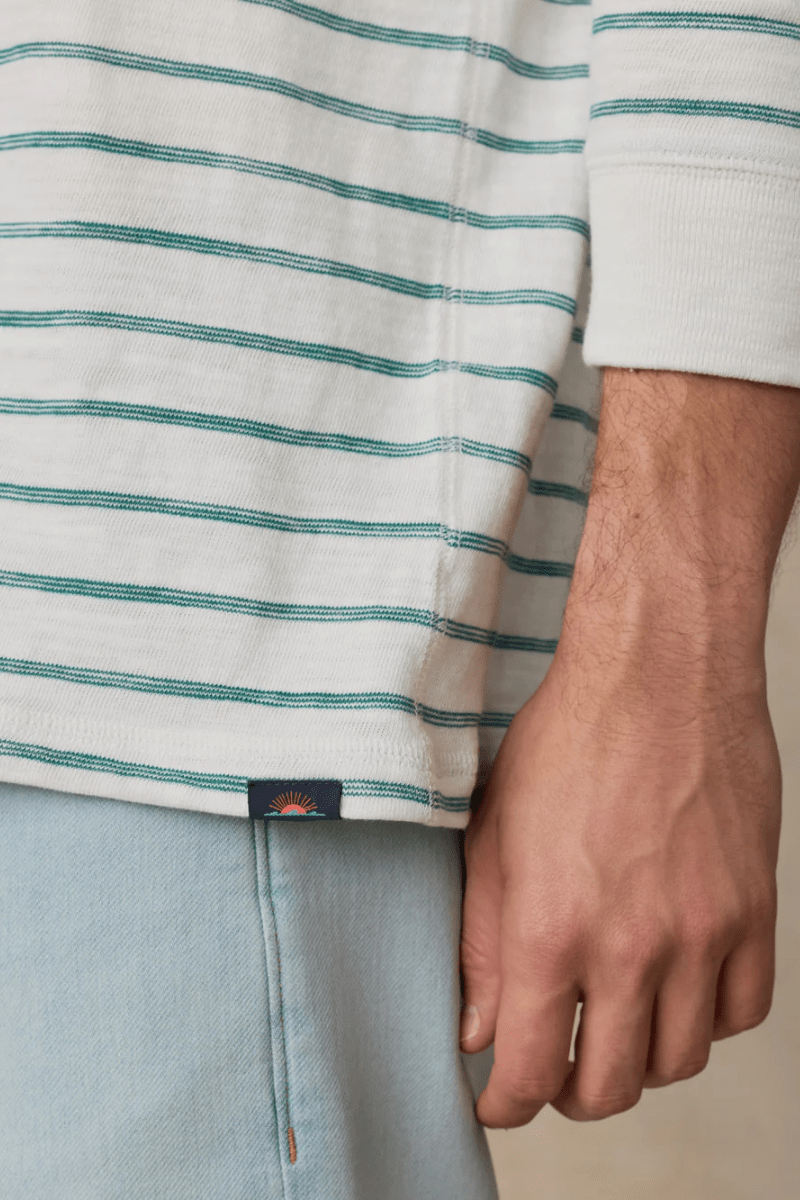 Sweatshirts - Faherty Brand - Sunwashed Slub Hoodie in White Biscayne - Archery Close