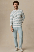 Sweatshirts - Faherty Brand - Sunwashed Slub Hoodie in White Biscayne - Archery Close