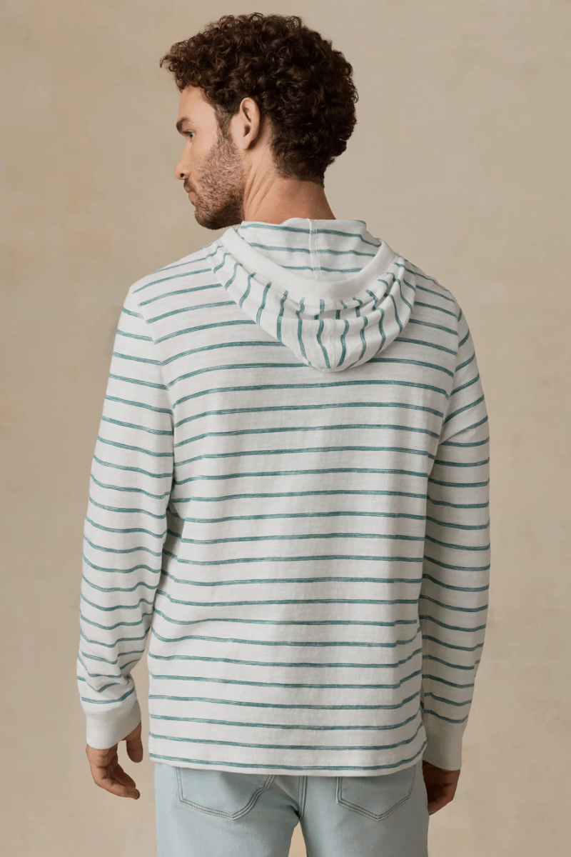Sweatshirts - Faherty Brand - Sunwashed Slub Hoodie in White Biscayne - Archery Close