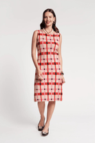 Dresses - Frances Valentine - Swan Shift Dress in Lollipop Lattice - Archery Close