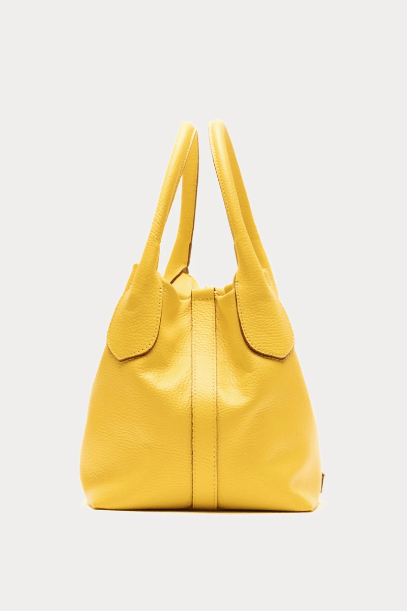 Handbags, Wallets & Cases - Frances Valentine - Sweet Pea Mini Tumbled Leather Bag in Yellow - Archery Close