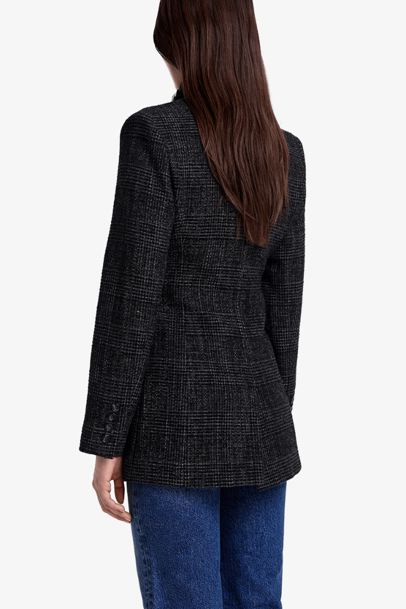 Blazer - Smythe - Tailored Boyfriend Blazer in Charcoal Glen Check - Archery Close