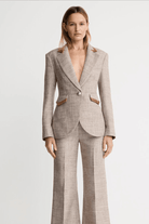 Blazer - Smythe - Taped Seamed Blazer in Taupe Tweed - Archery Close