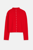 Sweater - Alex Mill - Taylor Cardigan in Fire Red - Archery Close