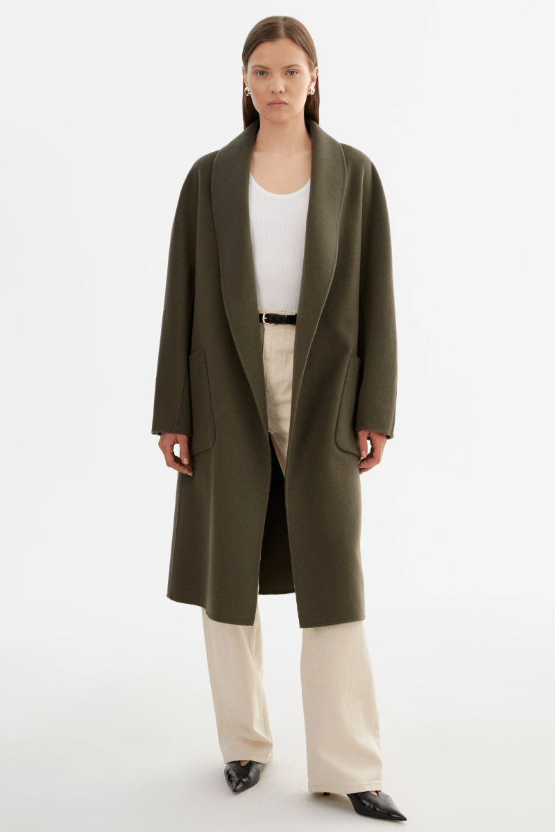Outerwear - Lamarque - Thara Coat in Dark Olive - Archery Close