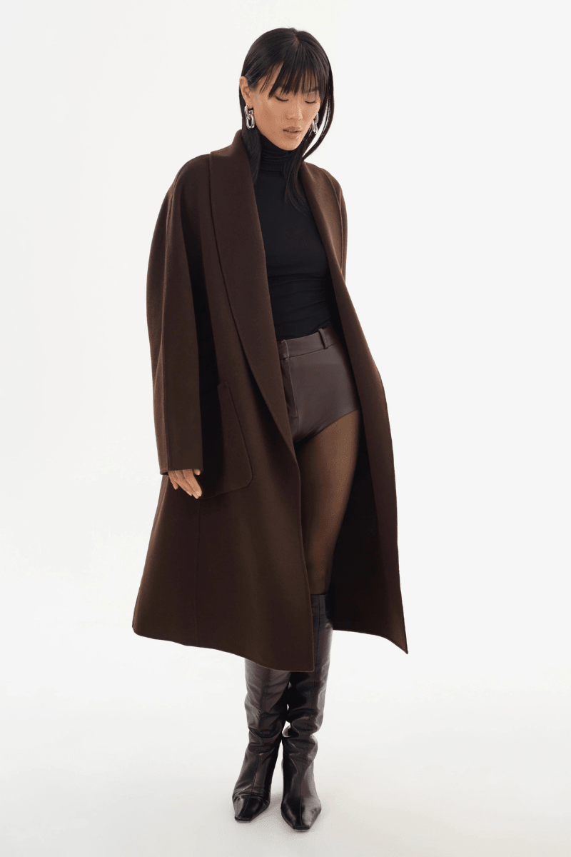 Outerwear - Lamarque - Thara Shawl Coat - Archery Close
