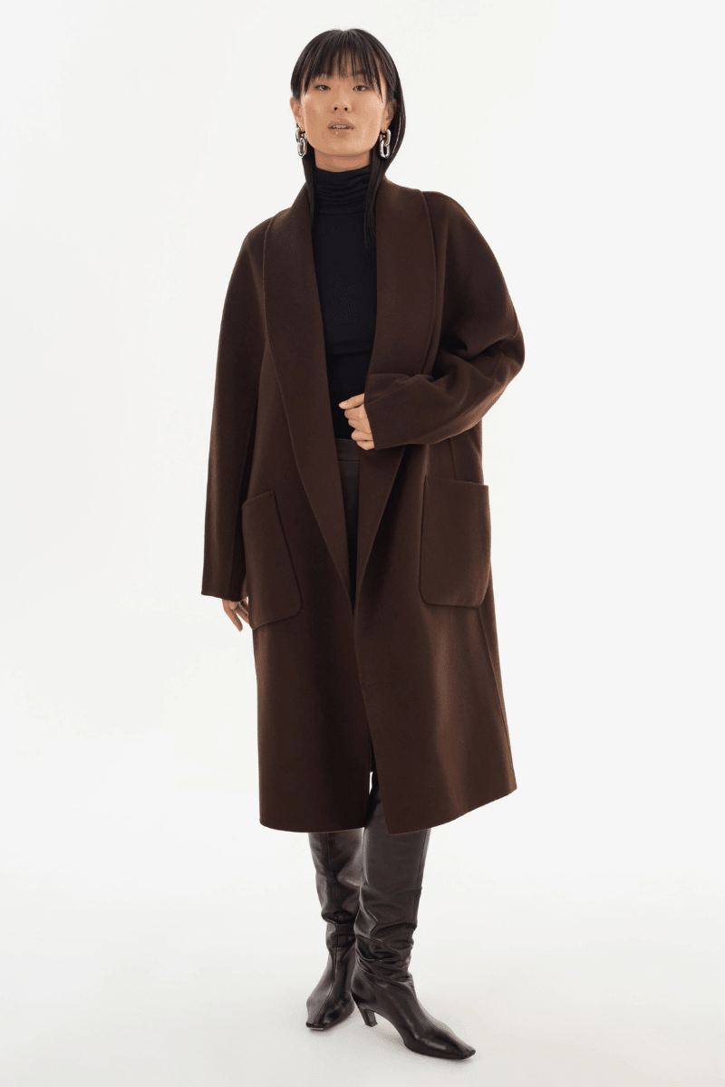Outerwear - Lamarque - Thara Shawl Coat - Archery Close