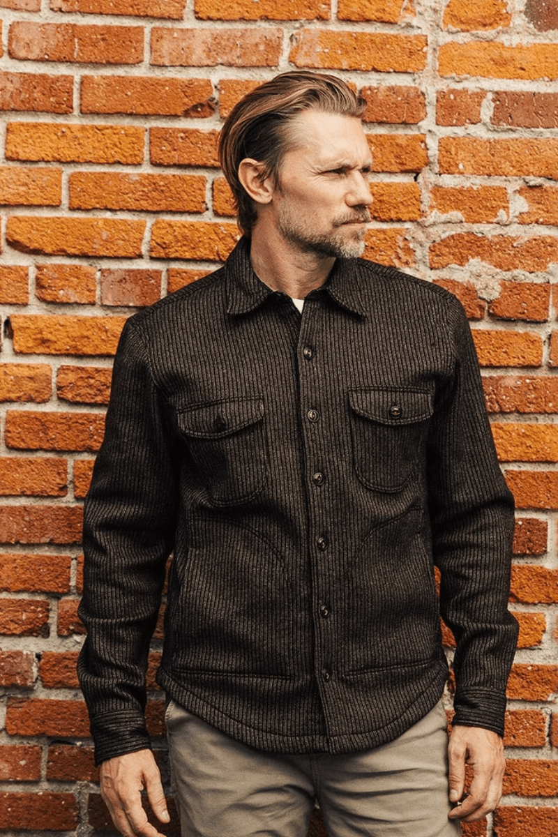 Shirts & Tops - Hiroshi Kato - The Anvil Beach Cloth 11oz - Brown - Archery Close