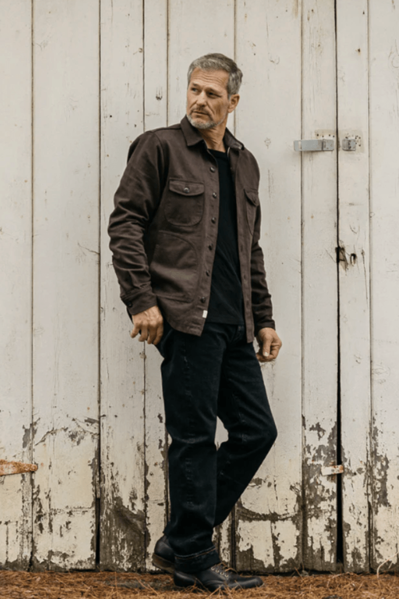 Shirts & Tops - Hiroshi Kato - The Anvil Natural Slub in Carob 14oz - Archery Close