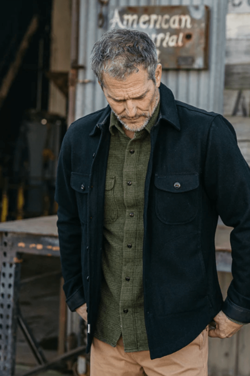 Shirts & Tops - Hiroshi Kato - The Brace Triple Twisted Plaid in Moss - Archery Close