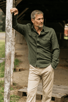 Shirts & Tops - Hiroshi Kato - The Brace Triple Twisted Plaid in Moss - Archery Close