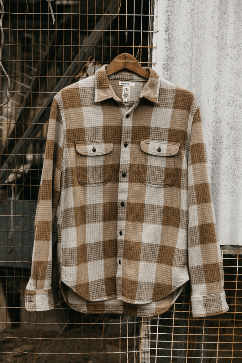 Shirts & Tops - Hiroshi Kato - The Brace Waffle Plaid - Archery Close