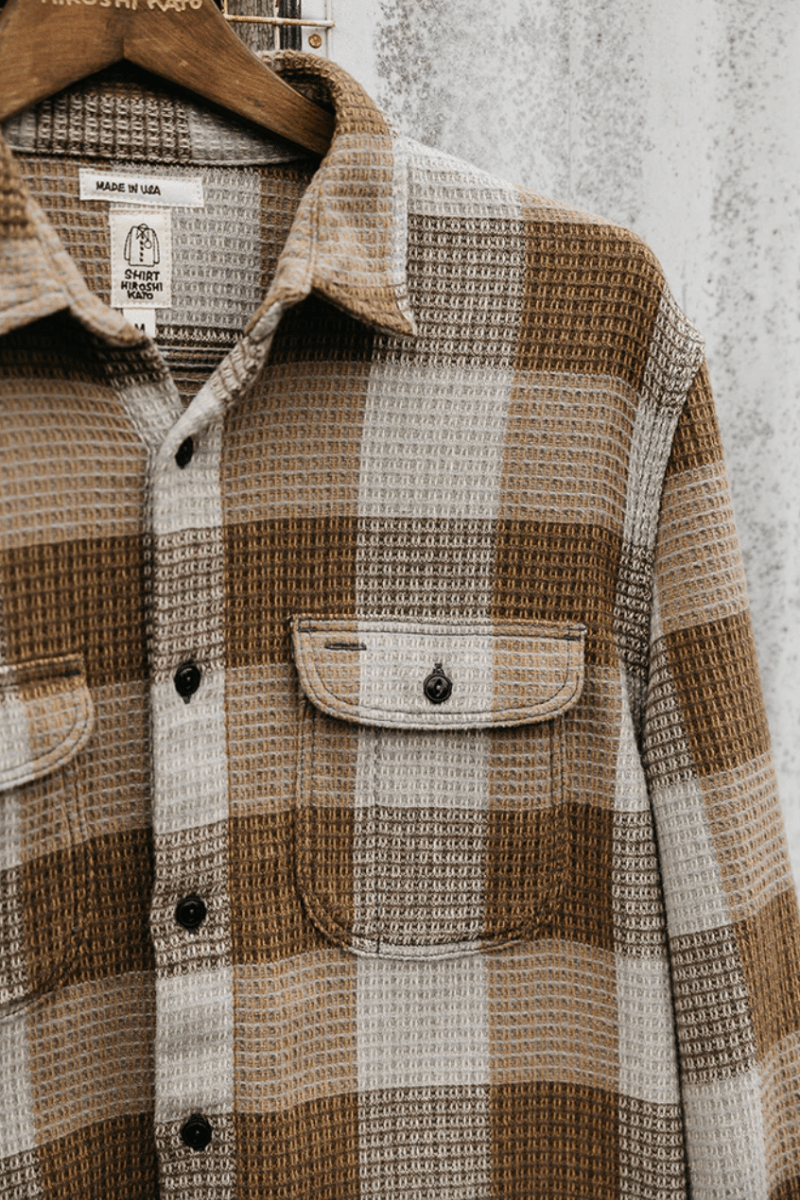 Shirts & Tops - Hiroshi Kato - The Brace Waffle Plaid - Archery Close