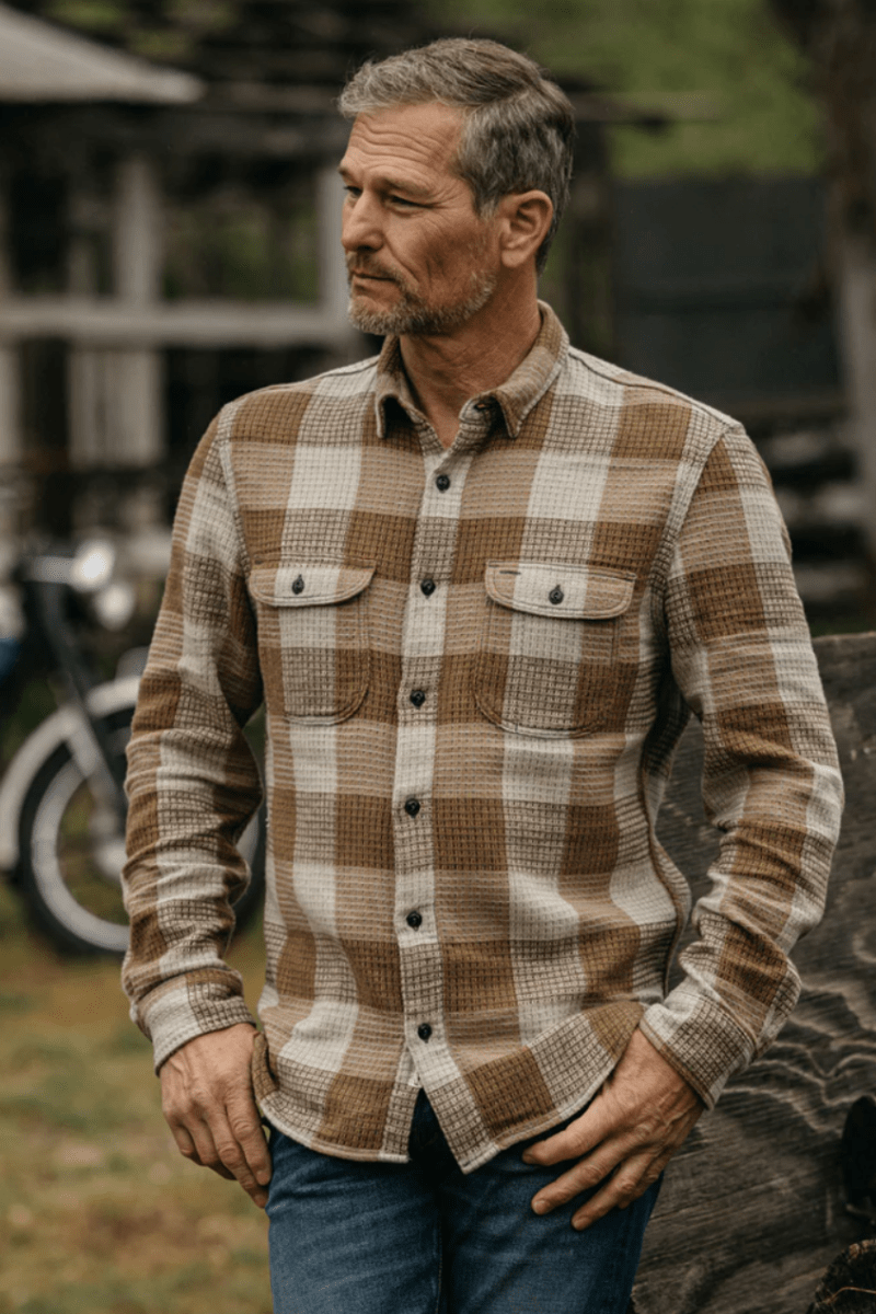 Shirts & Tops - Hiroshi Kato - The Brace Waffle Plaid - Archery Close
