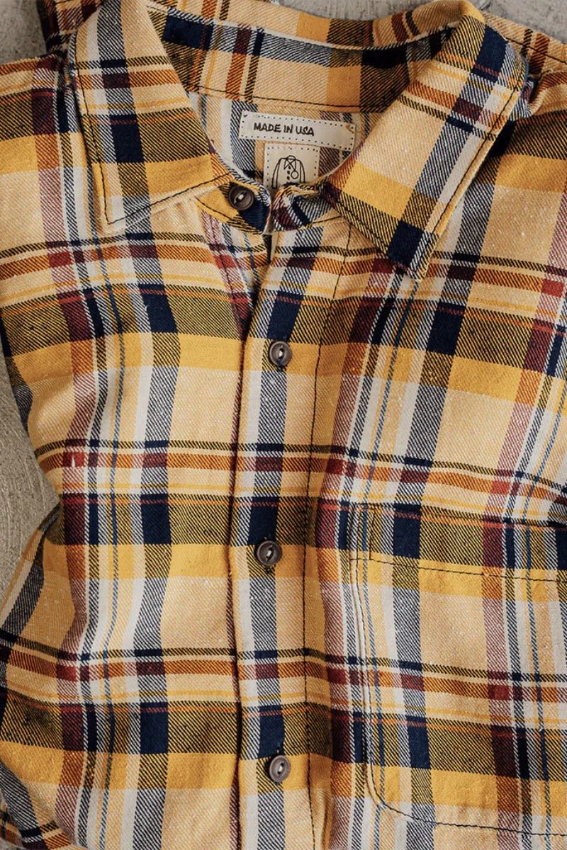 Hiroshi Kato The Ripper Vintage Nep Flannel Plaid - Sun Gold