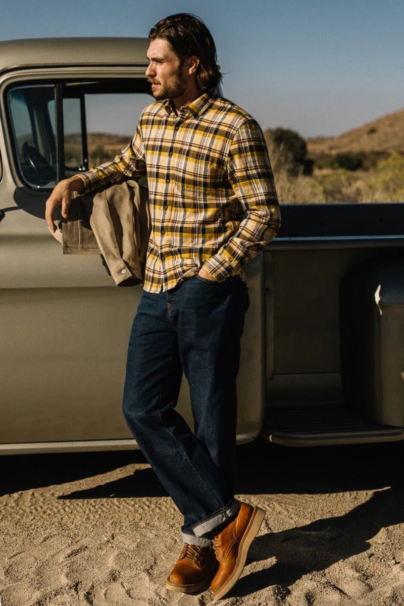Hiroshi Kato The Ripper Vintage Nep Flannel Plaid - Sun Gold