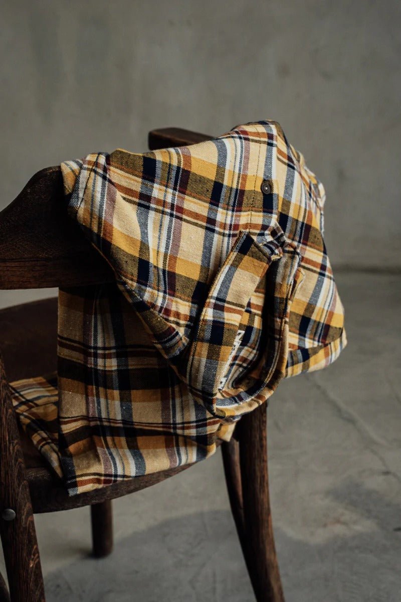 Hiroshi Kato The Ripper Vintage Nep Flannel Plaid - Sun Gold