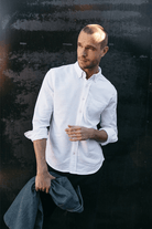 Shirts & Tops - Hiroshi Kato - The Tack Dobby Stretch - White - Archery Close