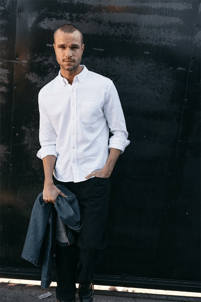 Shirts & Tops - Hiroshi Kato - The Tack Dobby Stretch - White - Archery Close