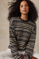 Faherty Brand Throwback Studio Crew - Coastal Coal Stripe