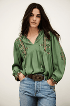 Shirts & Tops - ba&sh - Tilt Blouse in Green - Archery Close