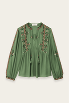 Shirts & Tops - ba&sh - Tilt Blouse in Green - Archery Close