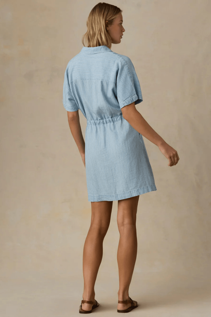 Dresses - Faherty Brand - Tried & True Chambray Oakley Dress - Archery Close