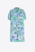 Dresses - Vilagallo - Tropical Print Shirt Dress - Archery Close