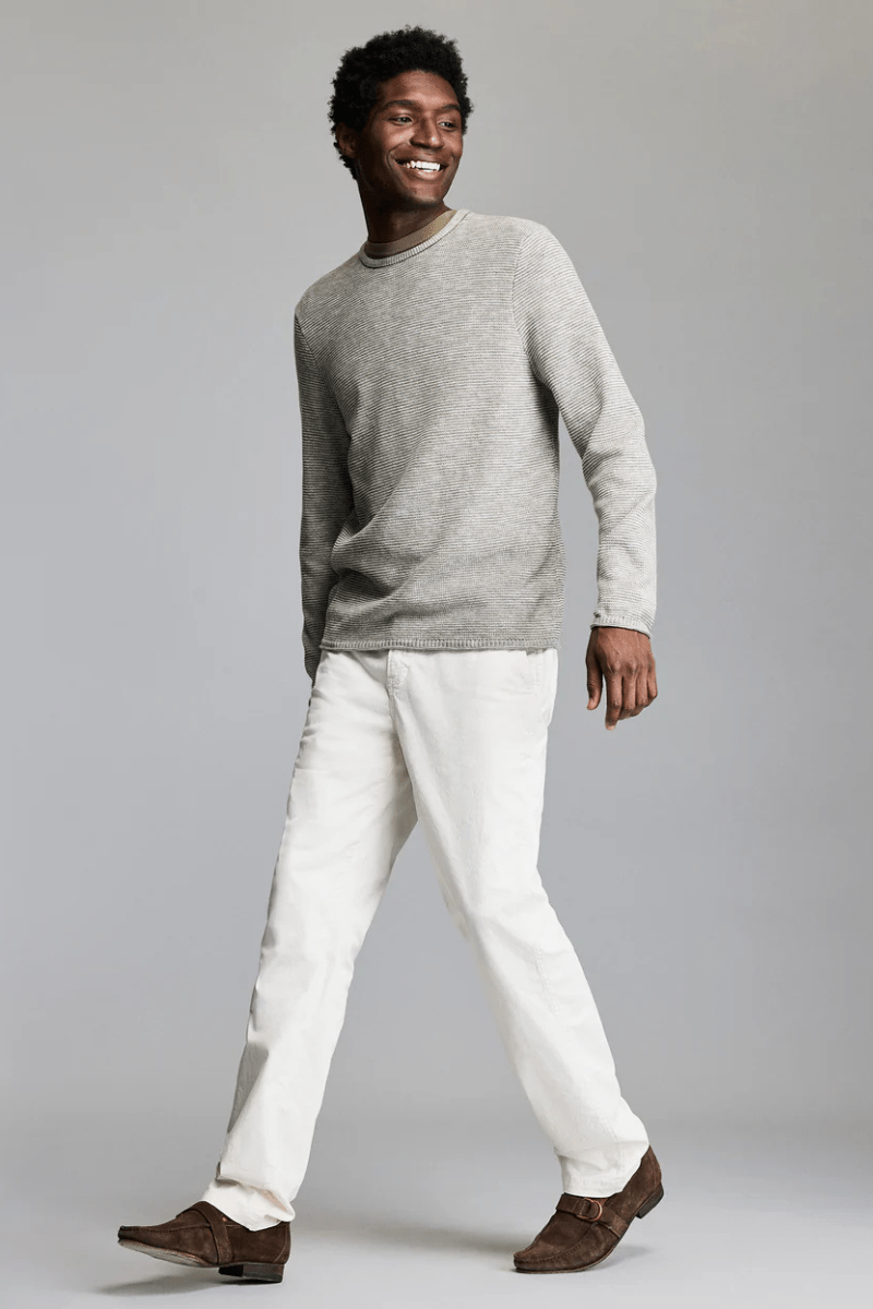 Sweater - Billy Reid - Tuck Stripe Crew - Archery Close