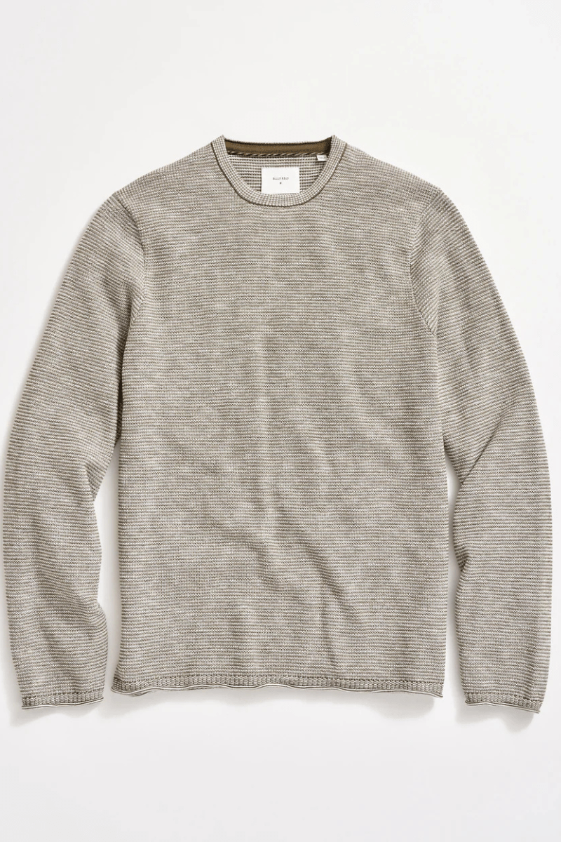 Sweater - Billy Reid - Tuck Stripe Crew - Archery Close