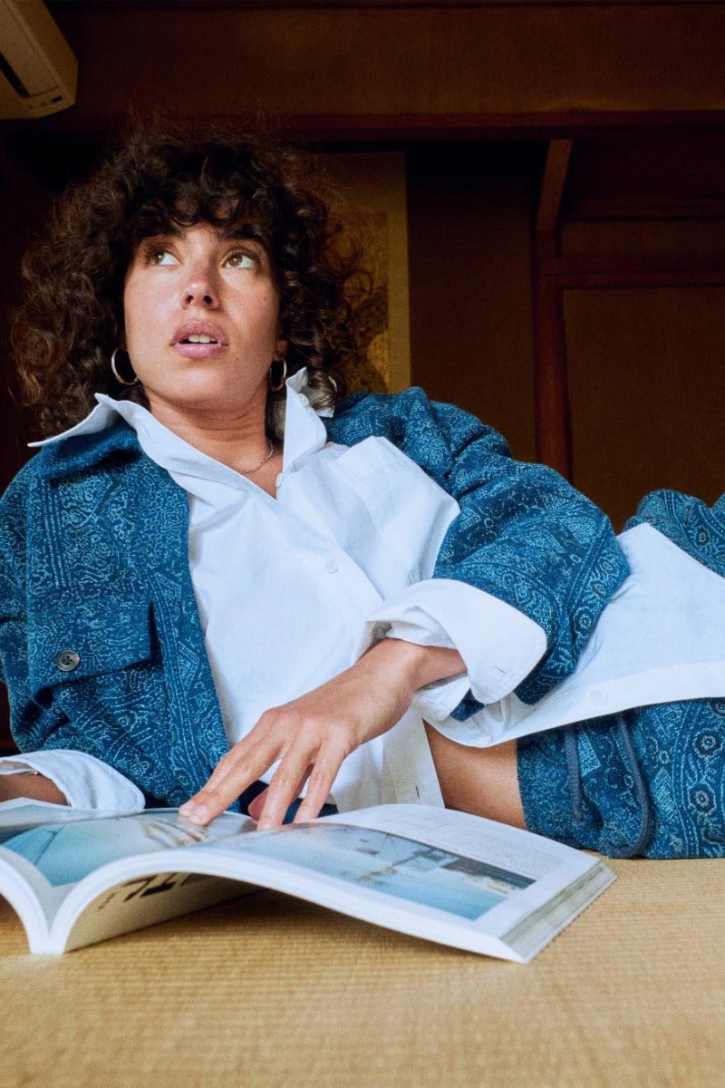 Faherty Brand Twill Terry Shirt Jacket - Bayshore Bandana
