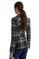 Blazer - Smythe - Two Button Patch Pocket Blazer in Blue Plaid - Archery Close