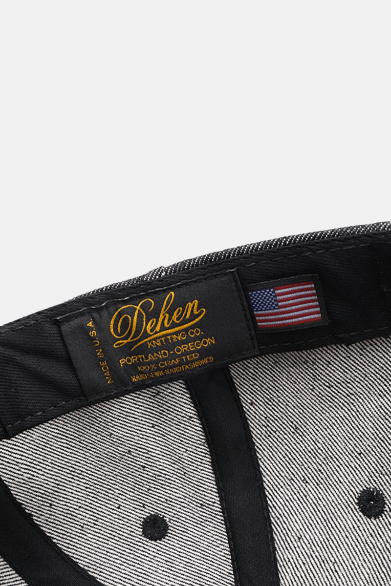 Hats - Dehen 1920 - Unstructured Baseball Hat - Black Selvedge Denim - Archery Close