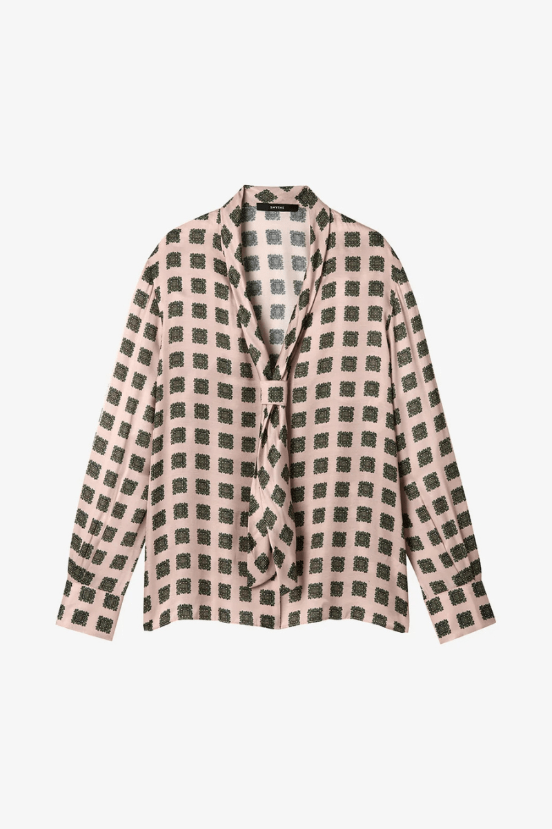 Shirts & Tops - Smythe - V-Necktie Blouse - Archery Close