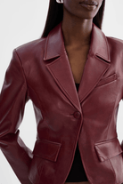 Blazer - Lamarque - Valentina Leather Blazer - Archery Close