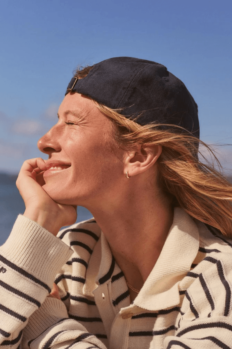 Sweater - Marine Layer - Valerie Polo Sweater - Archery Close