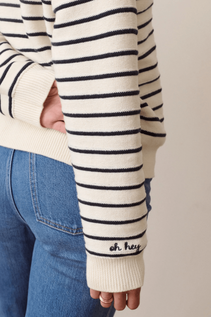 Sweater - Marine Layer - Valerie Polo Sweater - Archery Close