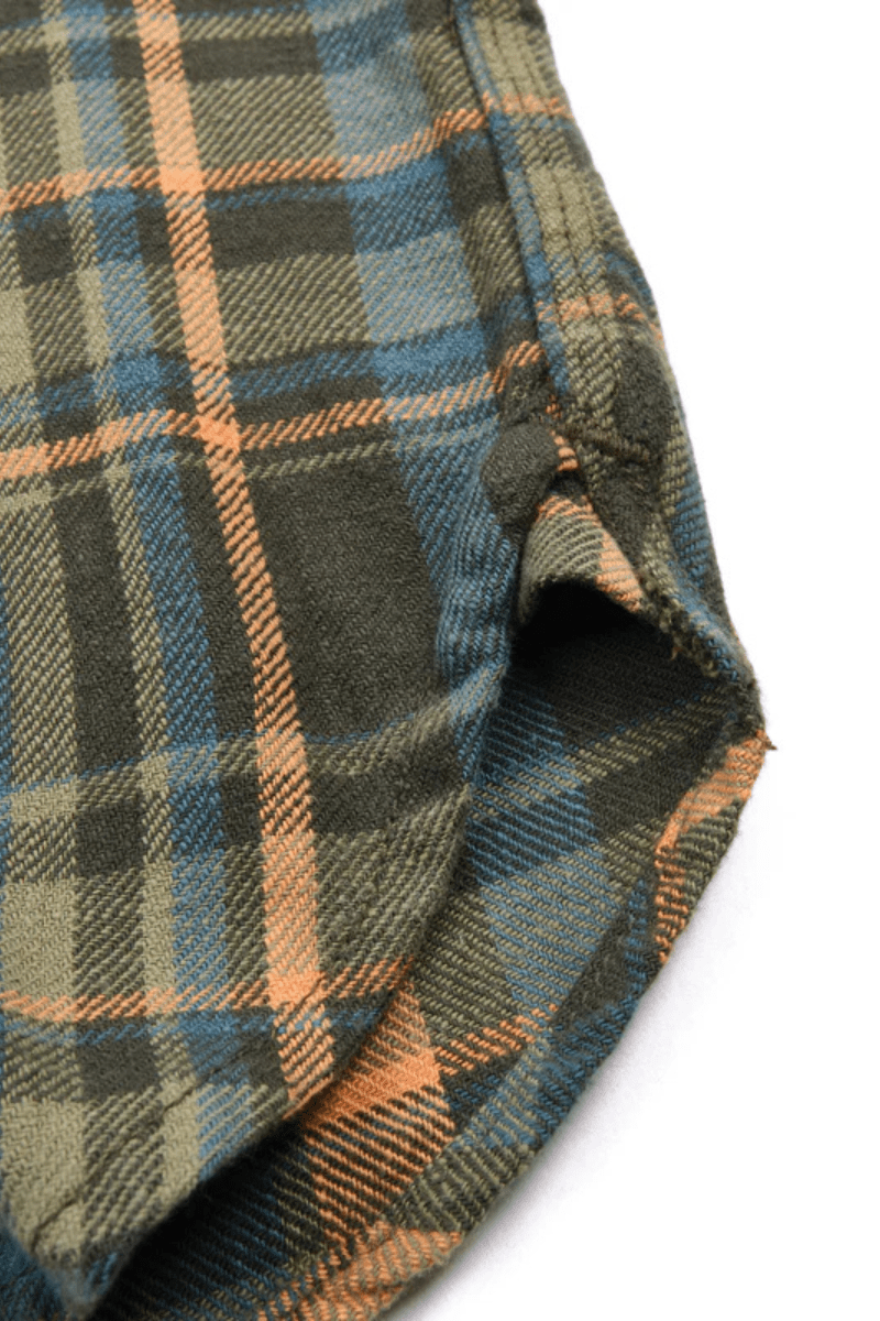 Shirts & Tops - Freenote Cloth - Wells Evergreen Plaid Shirt - Archery Close