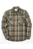 Shirts & Tops - Freenote Cloth - Wells Evergreen Plaid Shirt - Archery Close