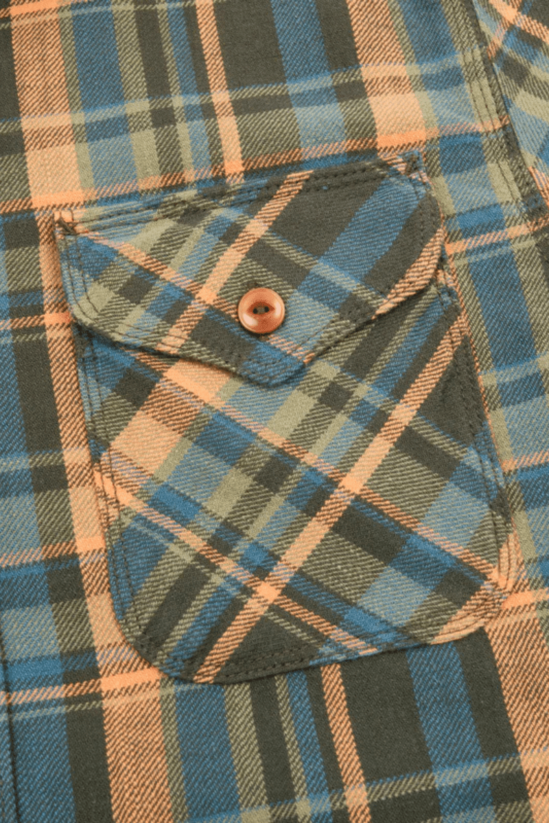 Shirts & Tops - Freenote Cloth - Wells Evergreen Plaid Shirt - Archery Close