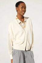 Sweater - Cotelac - White Cotton/Cashmere Cardigan - Archery Close